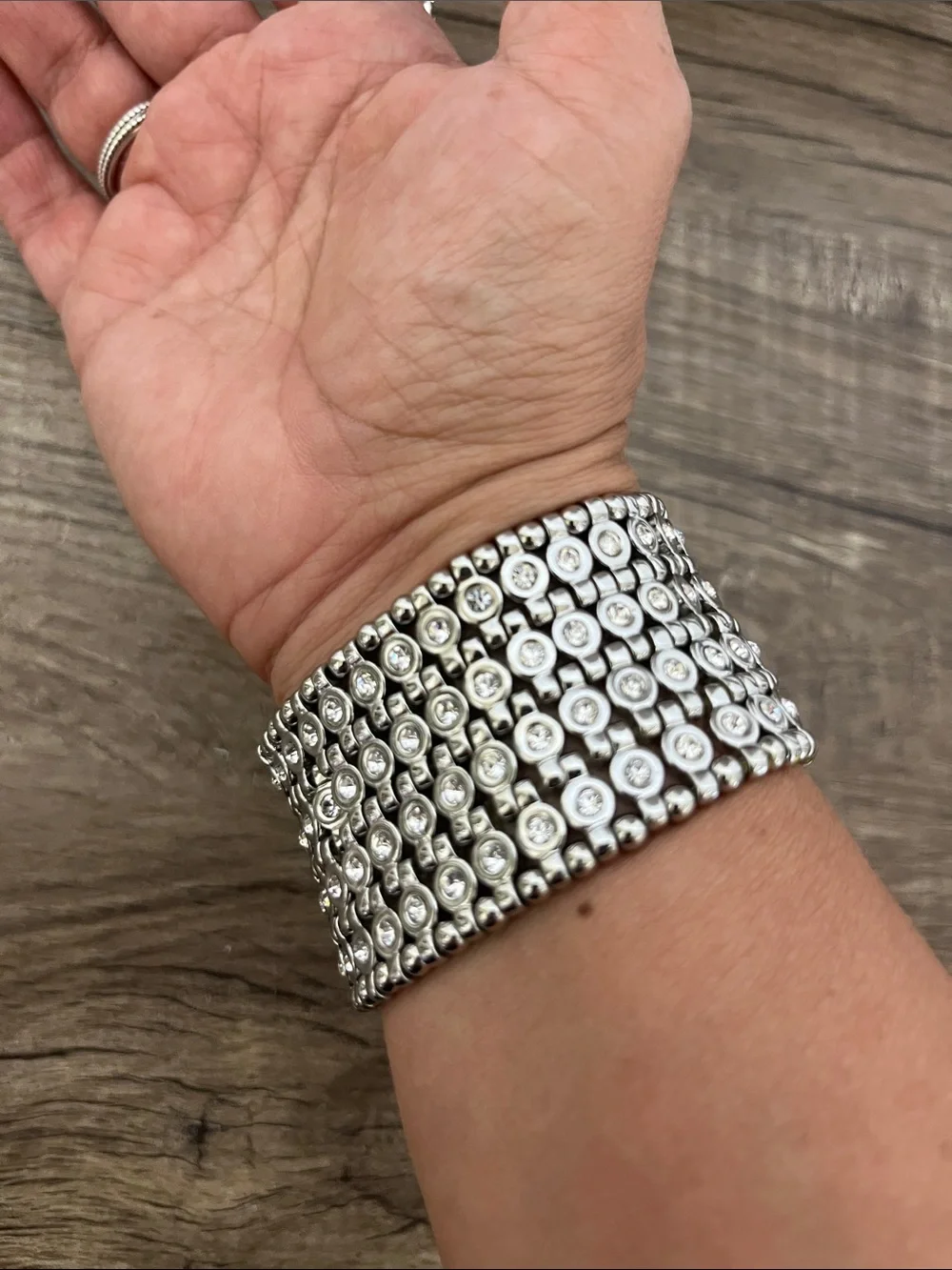 Silver Crystal Stretch Bracelet - Women Accessories